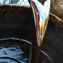 Furnace oil being poured